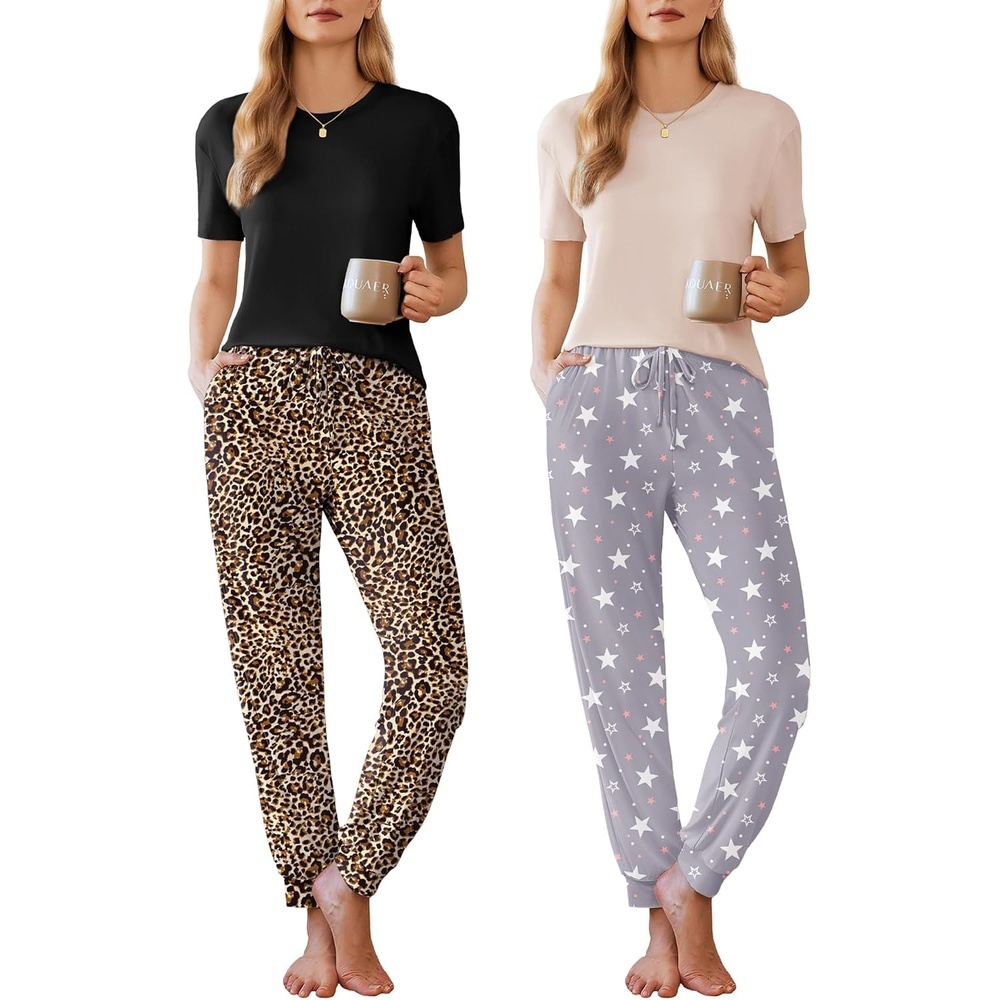 image:imageEkouaer Pajamas for Women Set 2 Pack Lounge SetStarleopard
