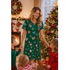 Ekouaer 2 Pack Nightgowns for Women Sleepshirt Short Sleeve Night Shirts(A-christmas Tree+christmas Santa Claus)