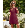 Ekouaer 2 Pack Nightgowns for Women Sleepshirt Short Sleeve Night Shirts(Black Star+wine Red)
