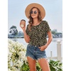 Ekouaer 2 Pack Nightgowns for Women Sleepshirt Short Sleeve Night Shirts(Black+leopard)