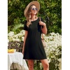 Ekouaer 2 Pack Nightgowns for Women Sleepshirt Short Sleeve Night Shirts(Black+leopard)