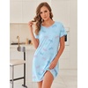 Ekouaer 2 Pack Nightgowns for Women Sleepshirt Short Sleeve Night Shirts(Flying+heart)