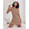 Ekouaer 2 Pack Nightgowns for Women Sleepshirt Short Sleeve Night Shirts(Mandala+camel)