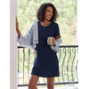 Ekouaer 2 Pack Nightgowns for Women Sleepshirt Short Sleeve Night Shirts(Navy Blue+dark Purple)