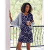 Ekouaer 2 Pack Nightgowns for Women Sleepshirt Short Sleeve Night Shirts(Navy White Stripe+black White Stripe)