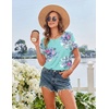 Ekouaer 2 Pack Nightgowns for Women Sleepshirt Short Sleeve Night Shirts(Pink Flower+blue Flower)