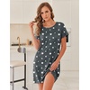 Ekouaer 2 Pack Nightgowns for Women Sleepshirt Short Sleeve Night Shirts(Star Gray+constellation)
