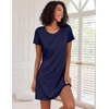 Ekouaer 2 Pack Nightgowns for Women Sleepshirt Short Sleeve Night Shirts(Tropical Leaf+navy Blue)