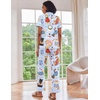 Ekouaer 2 Piece Satin Short Sleeve Pajamas Set Button Down Sleepwear(Blue Cats)