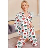 Ekouaer Pajamas Womens Long Sleeve Sleepwear Button Down Loungewear Pjs Set(Bow Red Green)