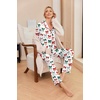 Ekouaer Pajamas Womens Long Sleeve Sleepwear Button Down Loungewear Pjs Set(Bow Red Green)
