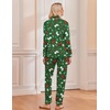 Ekouaer Pajamas Womens Long Sleeve Sleepwear Button Down Loungewear Pjs Set(Christmas Green Print)