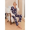 Ekouaer Pajamas Womens Long Sleeve Sleepwear Button Down Loungewear Pjs Set(Christmas Navy Santa)