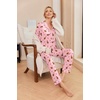 Ekouaer Pajamas Womens Long Sleeve Sleepwear Button Down Loungewear Pjs Set(Christmas Pink Gingerbread Man)