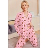 Ekouaer Pajamas Womens Long Sleeve Sleepwear Button Down Loungewear Pjs Set(Christmas Pink Gingerbread Man)