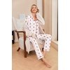 Ekouaer Pajamas Womens Long Sleeve Sleepwear Button Down Loungewear Pjs Set(Christmas White Gingerbread Man)