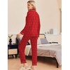 Ekouaer Pajamas Womens Long Sleeve Sleepwear Button Down Loungewear Pjs Set(Red With White Dots)