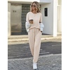 Ekouaer Pajamas for Women Set 2 Pack Lounge Set(Black+champagne)
