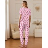 Ekouaer Pajamas for Women Set 2 Pack Lounge Set(Blue Bow+pink Cherry)