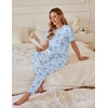 Ekouaer Pajamas for Women Set 2 Pack Lounge Set(Blue Bow+pink Cherry)