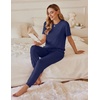 Ekouaer Pajamas for Women Set 2 Pack Lounge Set(Blue Green+navy Bule)