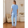 Ekouaer Pajamas for Women Set 2 Pack Lounge Set(Blue Plaid+navy Plaid)