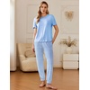 Ekouaer Pajamas for Women Set 2 Pack Lounge Set(Blue Plaid+navy Plaid)