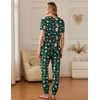Ekouaer Pajamas for Women Set 2 Pack Lounge Set(Green Christmas+red Deer)