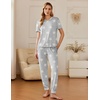 Ekouaer Pajamas for Women Set 2 Pack Lounge Set(Light Gray Star+dark Gray)