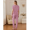 Ekouaer Pajamas for Women Set 2 Pack Lounge Set(Pink Love+white Butterfly)