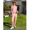 Ekouaer Pajamas for Women Set 2 Pack Lounge Set(Prange Pink+dark Gray)