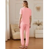 Ekouaer Pajamas for Women Set 2 Pack Lounge Set(Prange Pink+dark Gray)