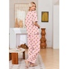 Ekouaer Womens Pajama Sets Cotton Short Sleeve Long Pants Lounge Set(Christmas Pink)