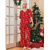 Ekouaer Womens Pajama Sets Cotton Short Sleeve Long Pants Lounge Set(Christmas Red)
