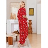 Ekouaer Womens Pajama Sets Cotton Short Sleeve Long Pants Lounge Set(Christmas Red)