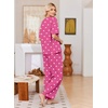 Ekouaer Womens Pajama Sets Cotton Short Sleeve Long Pants Lounge Set(Rose Heart)