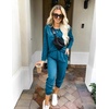 Ekouaer Women’s Pajama Sets Long Sleeve Jogger Pj Sets with Pockets XS-XXL(Aquamarine Blue)