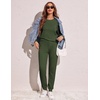 Ekouaer Women’s Pajama Sets Long Sleeve Jogger Pj Sets with Pockets XS-XXL(Army Green)