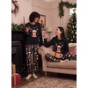 Ekouaer Women’s Pajama Sets Long Sleeve Jogger Pj Sets with Pockets XS-XXL(Black Christmas Reindeer Print)