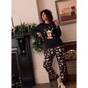 Ekouaer Women’s Pajama Sets Long Sleeve Jogger Pj Sets with Pockets XS-XXL(Black Christmas Reindeer Print)