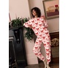 Ekouaer Women’s Pajama Sets Long Sleeve Jogger Pj Sets with Pockets XS-XXL(Blush Pink Santa Bow)