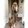 Ekouaer Women’s Pajama Sets Long Sleeve Jogger Pj Sets with Pockets XS-XXL(Brown Leopard)