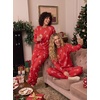 Ekouaer Women’s Pajama Sets Long Sleeve Jogger Pj Sets with Pockets XS-XXL(Christmas Red Candy Cane)