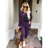 Ekouaer Women’s Pajama Sets Long Sleeve Jogger Pj Sets with Pockets XS-XXL(Deep Purple)