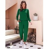 Ekouaer Women’s Pajama Sets Long Sleeve Jogger Pj Sets with Pockets XS-XXL(Green)