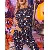 Ekouaer Women’s Pajama Sets Long Sleeve Jogger Pj Sets with Pockets XS-XXL(Halloween Ghosts Print)