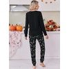 Ekouaer Women’s Pajama Sets Long Sleeve Jogger Pj Sets with Pockets XS-XXL(Halloween Skeleton Print)