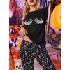 Ekouaer Women’s Pajama Sets Long Sleeve Jogger Pj Sets with Pockets XS-XXL(Halloween Skeleton Print)