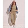 Ekouaer Women’s Pajama Sets Long Sleeve Jogger Pj Sets with Pockets XS-XXL(Khike)