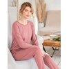 Ekouaer Women’s Pajama Sets Long Sleeve Jogger Pj Sets with Pockets XS-XXL(Pink)